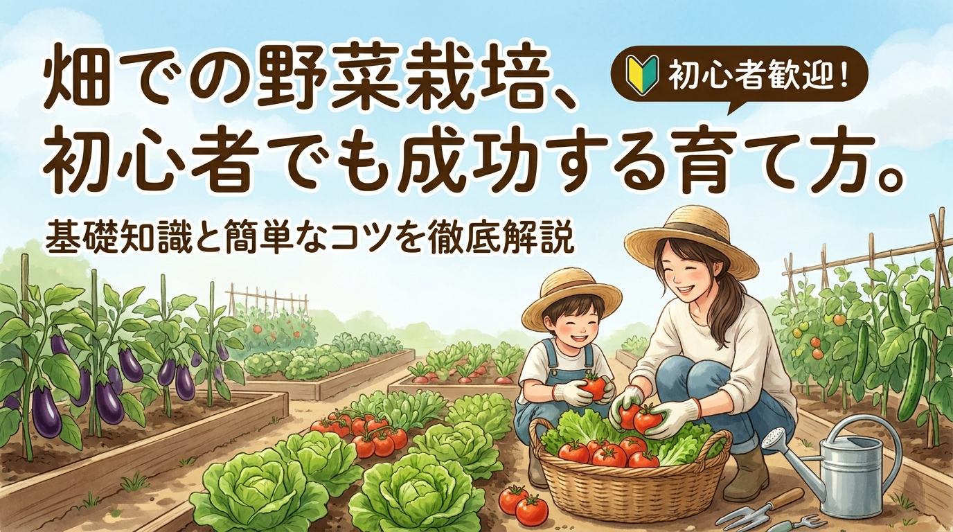 畑での野菜栽培、初心者でも成功する育て方。基礎知識と簡単なコツを徹底解説