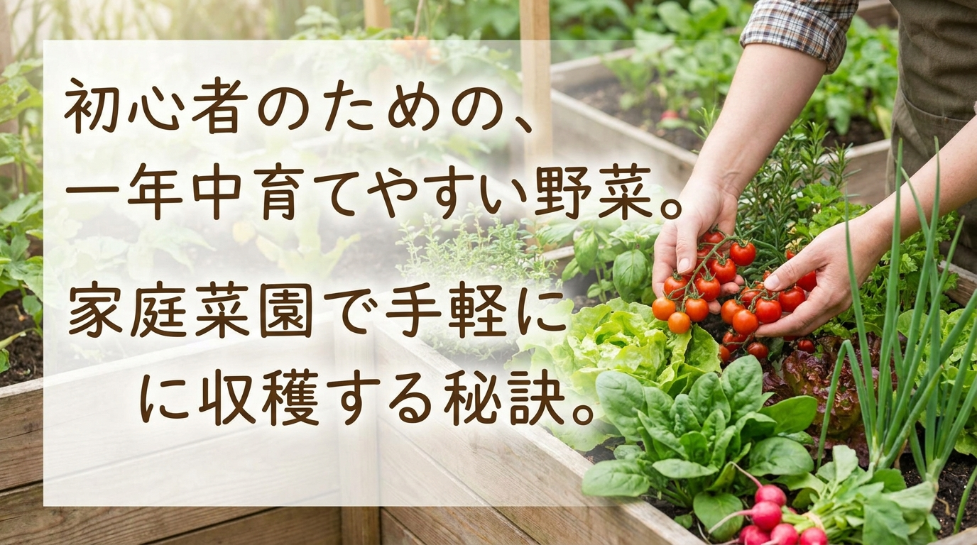初心者のための、一年中育てやすい野菜。家庭菜園で手軽に収穫する秘訣。