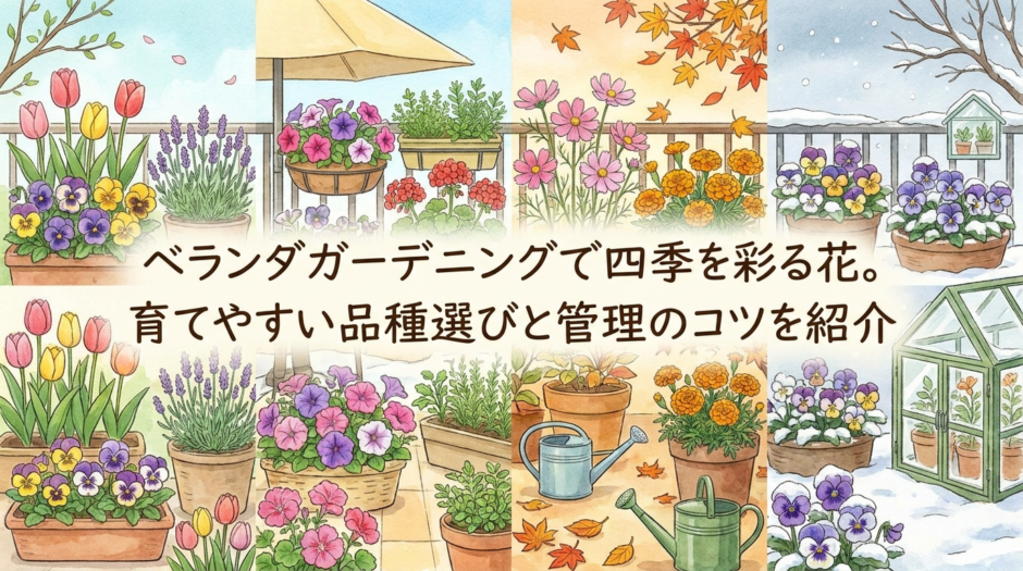 ベランダガーデニングで四季を彩る花。育てやすい品種選びと管理のコツを紹介