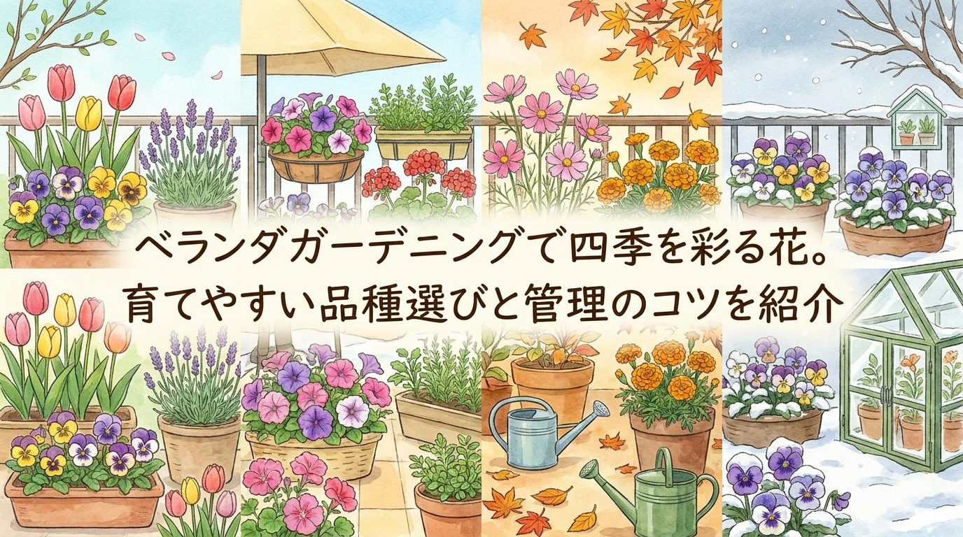 ベランダガーデニングで四季を彩る花。育てやすい品種選びと管理のコツを紹介