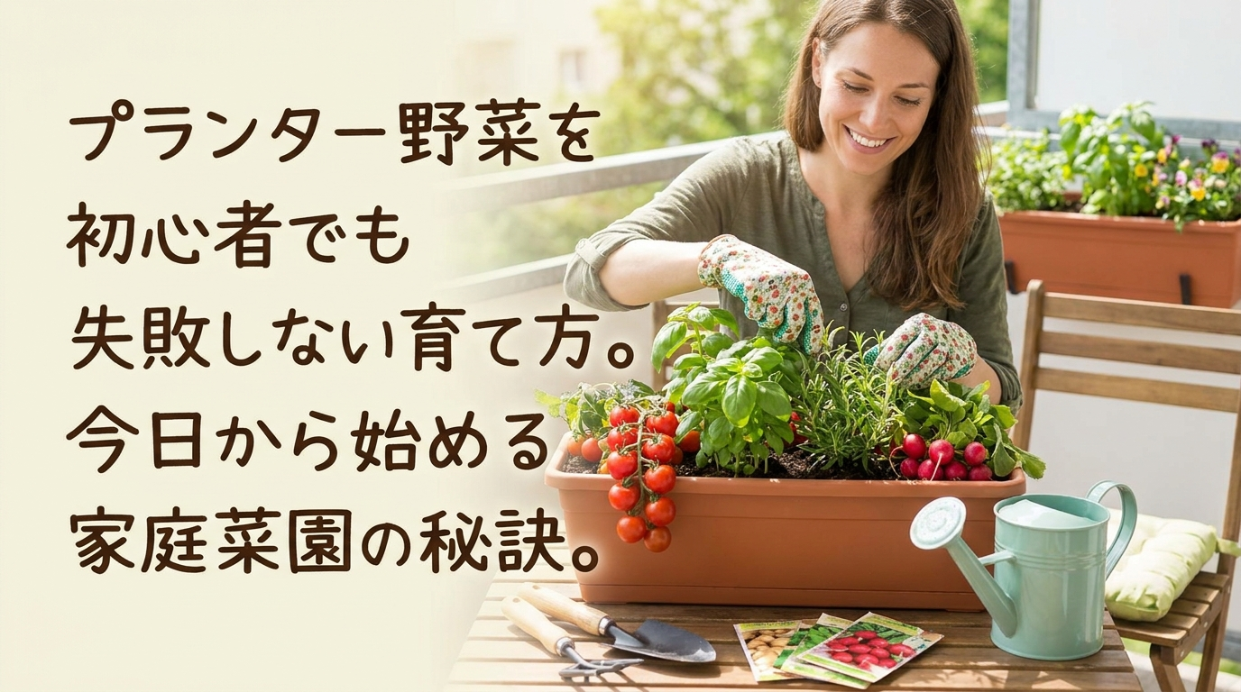 プランター野菜を初心者でも失敗しない育て方。今日から始める家庭菜園の秘訣。