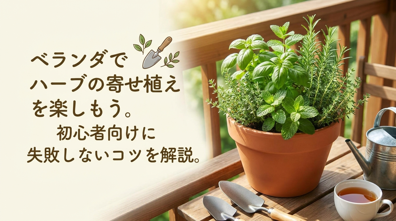 ベランダでハーブの寄せ植えを楽しもう。初心者向けに失敗しないコツを解説。