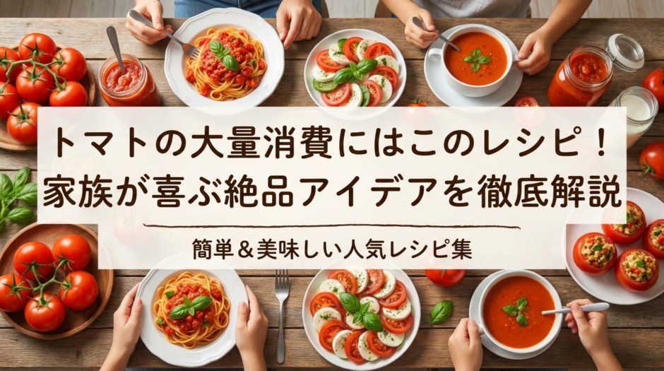 トマトの大量消費にはこのレシピ！家族が喜ぶ絶品アイデアを徹底解説