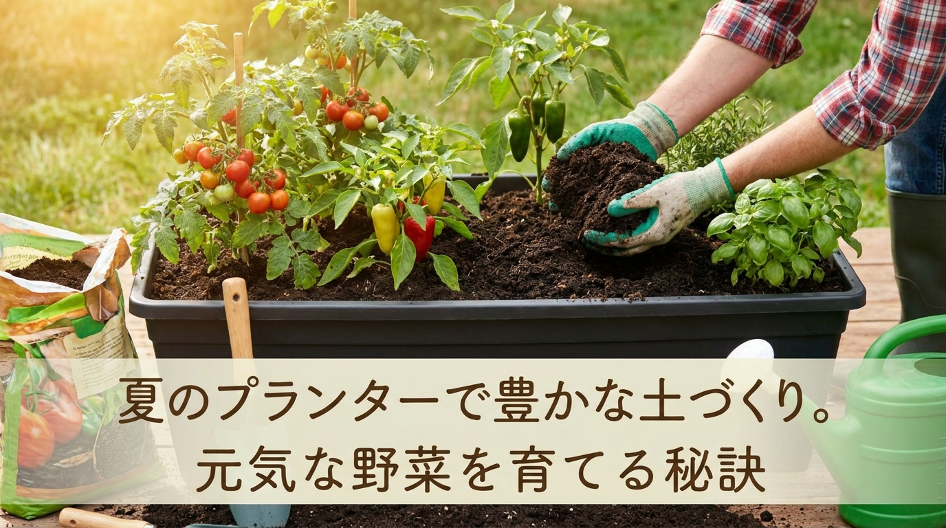 夏のプランターで豊かな土づくり。元気な野菜を育てる秘訣